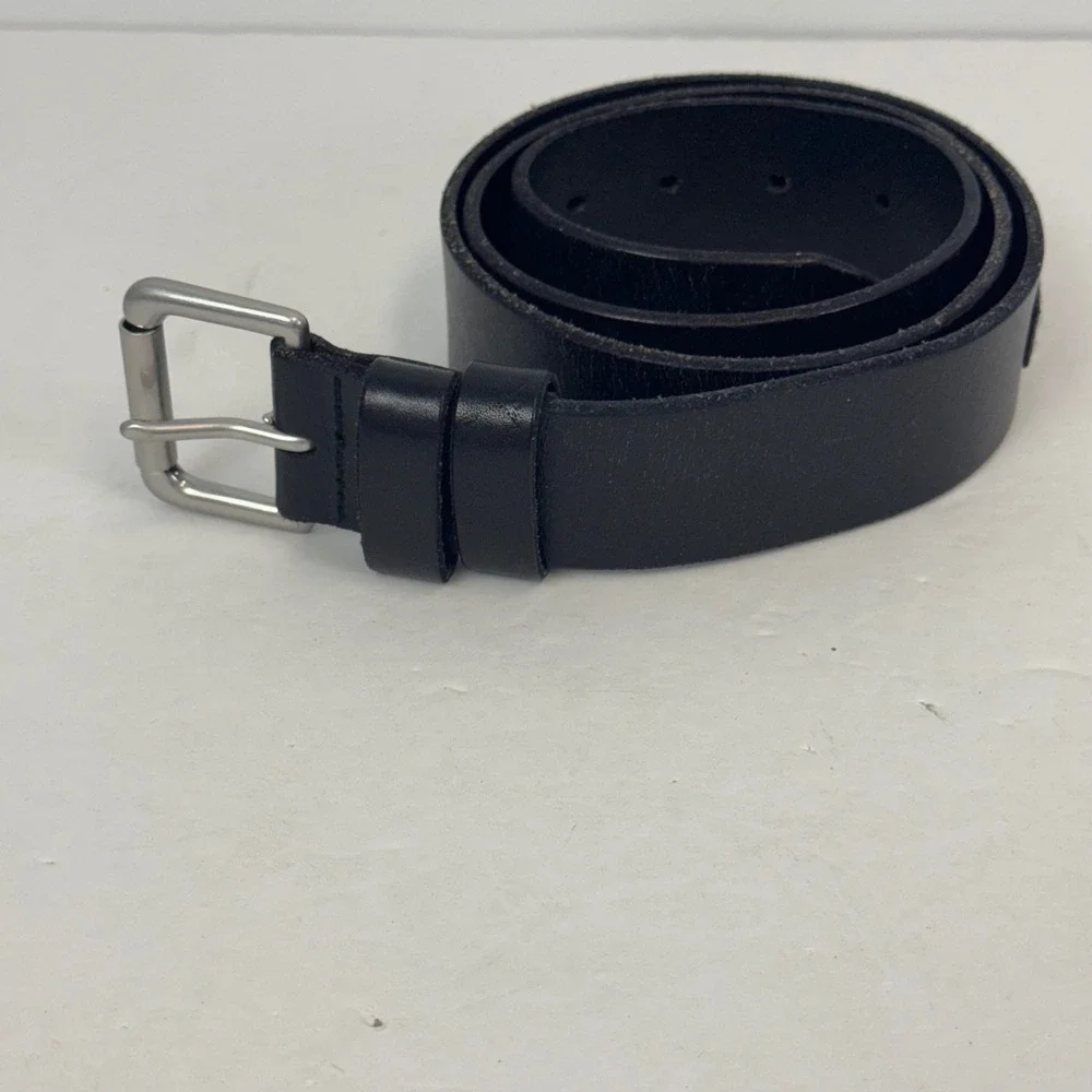 Polo Ralph Lauren Mens Black Leather Belt Silver Buckle Size 38 95 4700560297